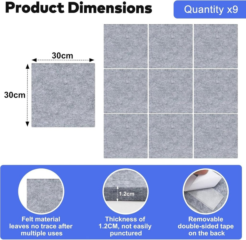 Laad afbeelding in Galerijviewer, Dartbord beschermpanelen 6 stuks 30 x 30 cm van zelfklevend vilt – dartwandbekleding – dartbescherming - happygetfit.com

