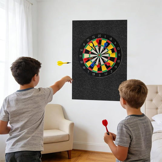 Dartbord beschermpanelen 6 stuks 30 x 30 cm van zelfklevend vilt – dartwandbekleding – dartbescherming - happygetfit.com