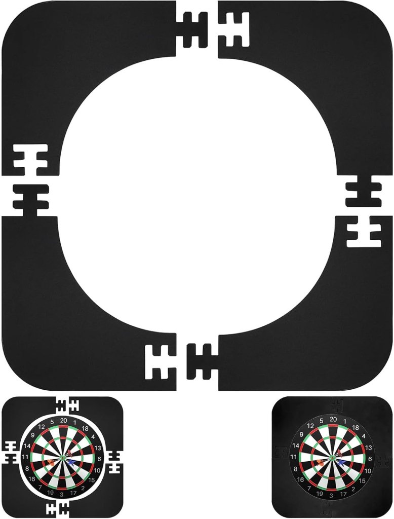 Laad afbeelding in Galerijviewer, Dartbord beschermring 4-delig van schokabsorberend EVA-schuim met 66 cm buitendiameter – dartopvangring – dartmuurprotectie - happygetfit.com
