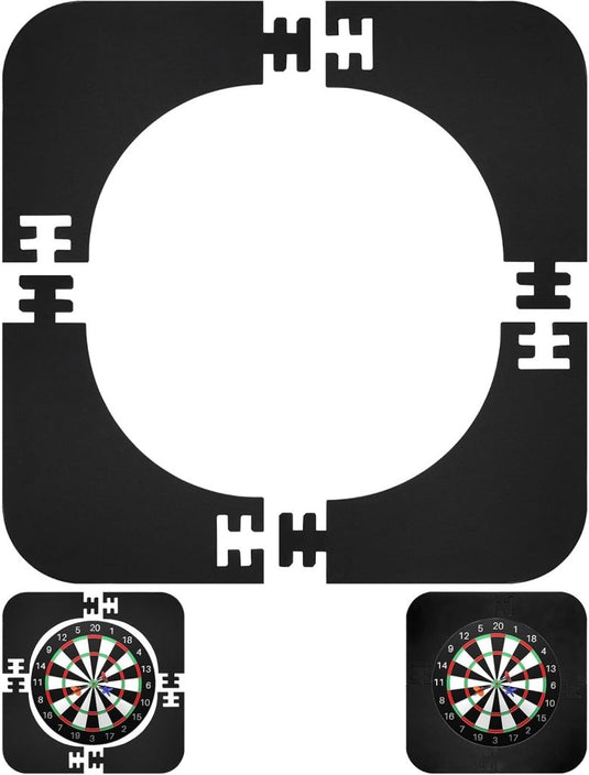 Dartbord beschermring 4-delig van schokabsorberend EVA-schuim met 66 cm buitendiameter – dartopvangring – dartmuurprotectie - happygetfit.com