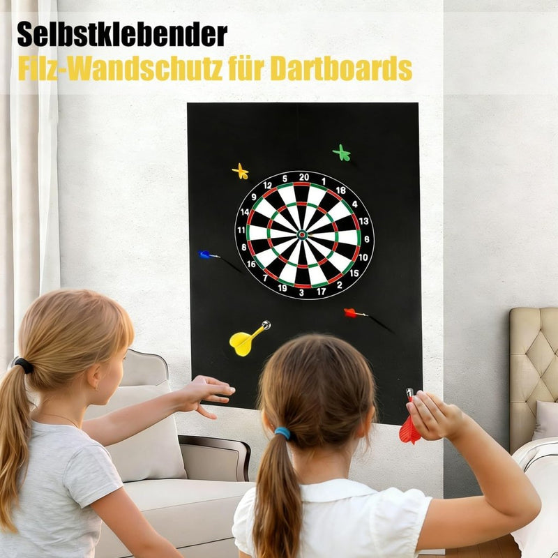 Laad afbeelding in Galerijviewer, Dartbord beschermtegels 6 stuks 30 x 30 cm van zelfklevend vilt met 12 mm dikte – dartpanelen – muurafscherming - happygetfit.com
