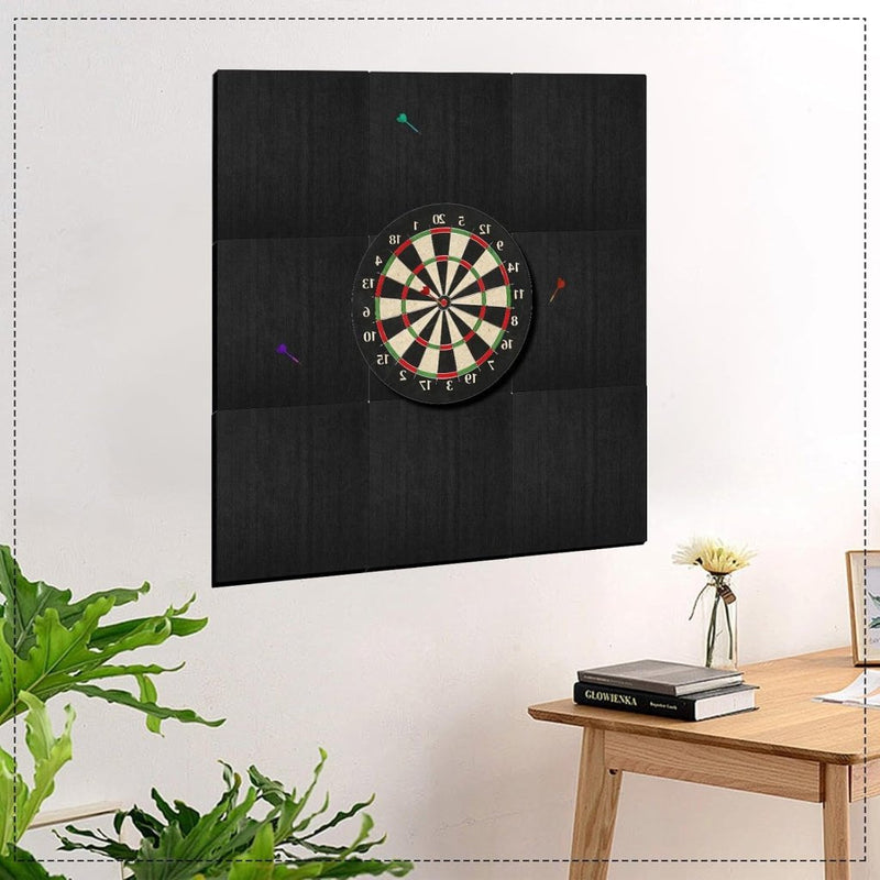 Laad afbeelding in Galerijviewer, Dartbord beschermtegels 9 stuks 30 x 30 cm van dik zelfklevend vilt met knutselmes – dartwandisolatie – muurbeschermers - happygetfit.com
