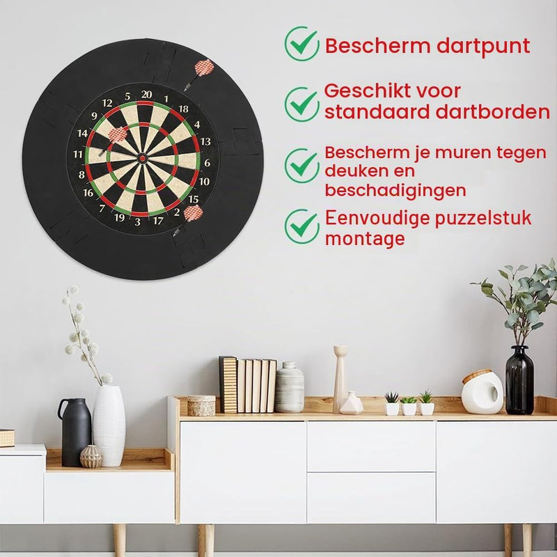 Laad afbeelding in Galerijviewer, Dartbord opvangring 5-delig van EVA-schuim met 72 cm buitendiameter en 2,5 cm dikte – dartbeschermrand – dartwandbescherming - happygetfit.com
