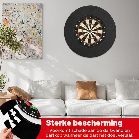 Dartbord opvangring 5-delig van EVA-schuim met 72 cm buitendiameter en 2,5 cm dikte – dartbeschermrand – dartwandbescherming - happygetfit.com