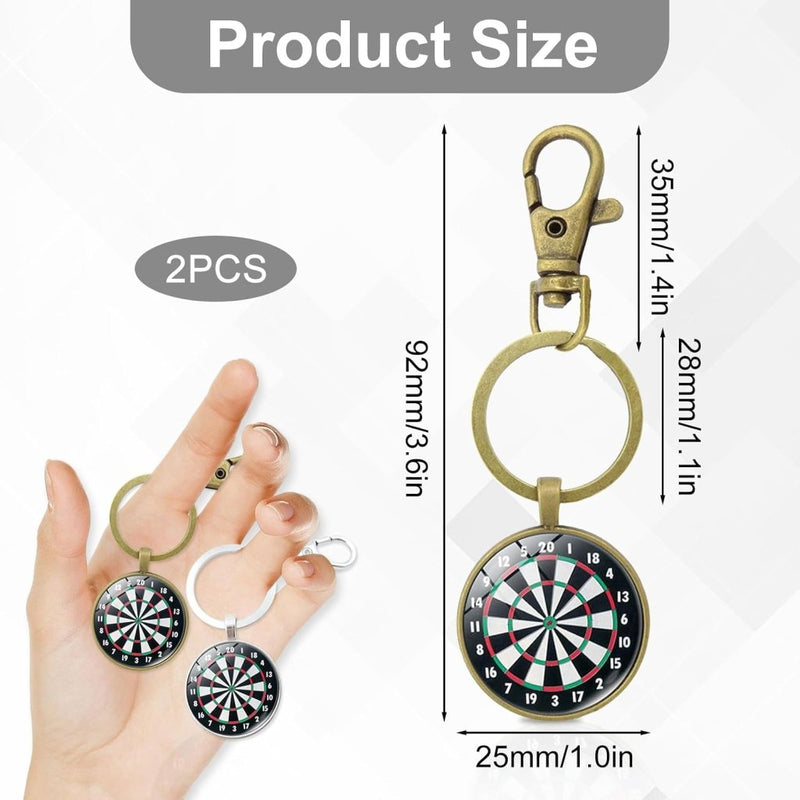 Bild im Galerie-Viewer laden, Dartbord sleutelhangers 2 stuks van zinklegering met mini dartschijf van 25 mm – dartgadgets – dartsouvenirs - happygetfit.com
