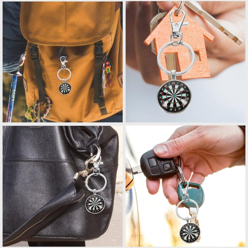 Bild im Galerie-Viewer laden, Dartbord sleutelhangers 2 stuks van zinklegering met mini dartschijf van 25 mm – dartgadgets – dartsouvenirs - happygetfit.com
