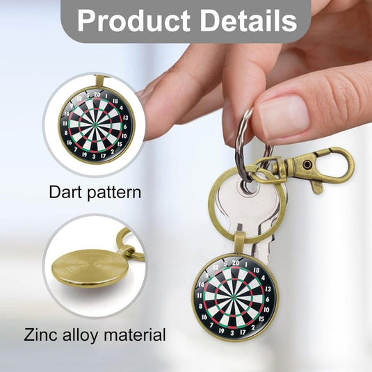 Dartbord sleutelhangers 2 stuks van zinklegering met mini dartschijf van 25 mm – dartgadgets – dartsouvenirs - happygetfit.com