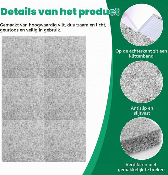 Dartbord wandpanelen 6 stuks 30 x 30 cm van 12 mm dik zelfklevend vilt – dartmuurbescherming – dartachtergrond - happygetfit.com