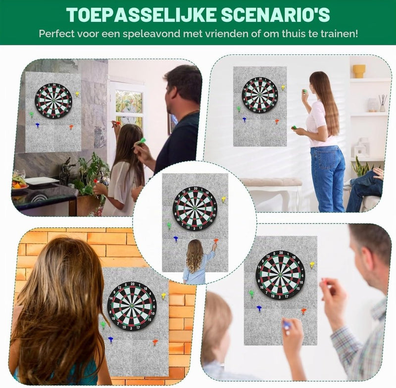 Charger l’image dans la visionneuse de galerie, Dartbord wandpanelen 6 stuks 30 x 30 cm van 12 mm dik zelfklevend vilt – dartmuurbescherming – dartachtergrond - happygetfit.com
