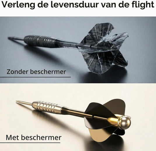 Dartflight beschermers 21 stuks van aluminium met 90 graden vleugeluitlijning – flight savers – dartvleugelbescherming - happygetfit.com