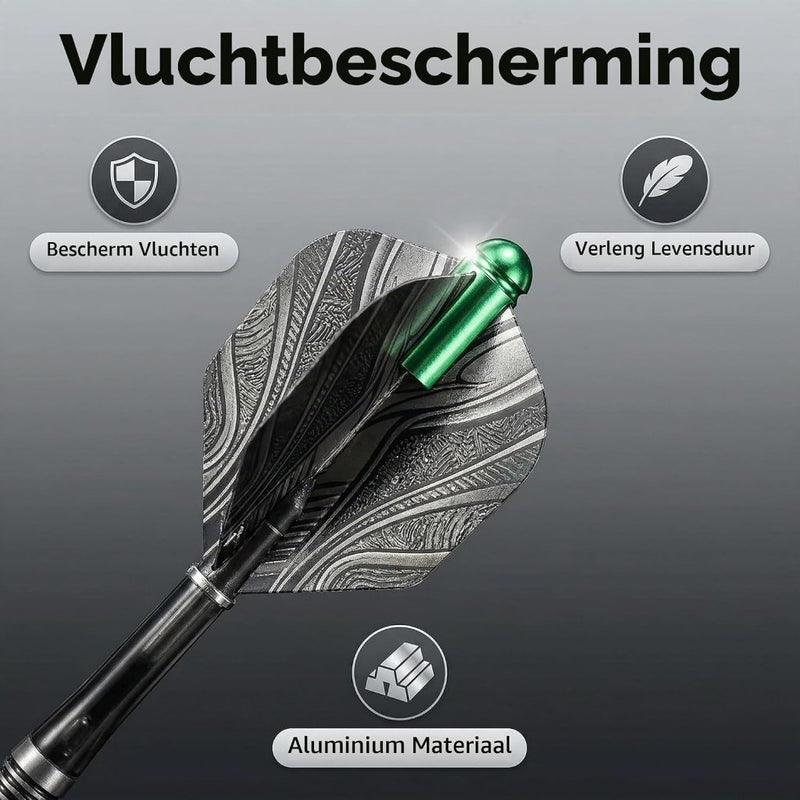 Bild im Galerie-Viewer laden, Dartflight beschermers 21 stuks van aluminium met 90 graden vleugeluitlijning – flight savers – dartvleugelbescherming - happygetfit.com

