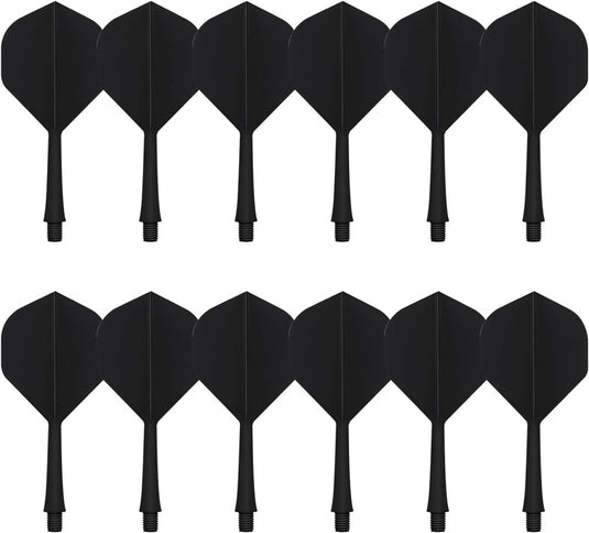 Dartflights met shafts 12 stuks 75 mm van stevig kunststof met 2BA schroefdraad – dartvleugels – dartonderdelen - happygetfit.com