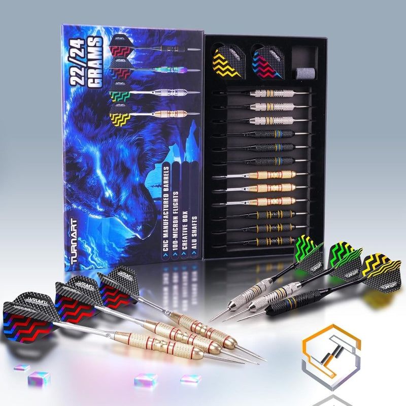 Load image into Gallery viewer, Dartpijlen Darts Staal Darts Set 9 Stks 24 Gram Metalen Tip Darts Professionele Staal Darts 18 Aluminium Schachten 27 Vluchten 20 O'Ring Darts Tool Darts Gift Case - happygetfit.com
