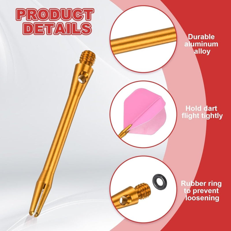 Carica l’immagine nel visualizzatore della galleria, Dartschachten 4 stuks 45 mm van aluminium geel met 2BA schroefdraad – dart shafts – dart accessoires - happygetfit.com
