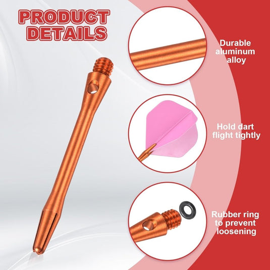 Dartschachten 4 stuks 45 mm van aluminium geel met 2BA schroefdraad – dart shafts – dart accessoires - happygetfit.com