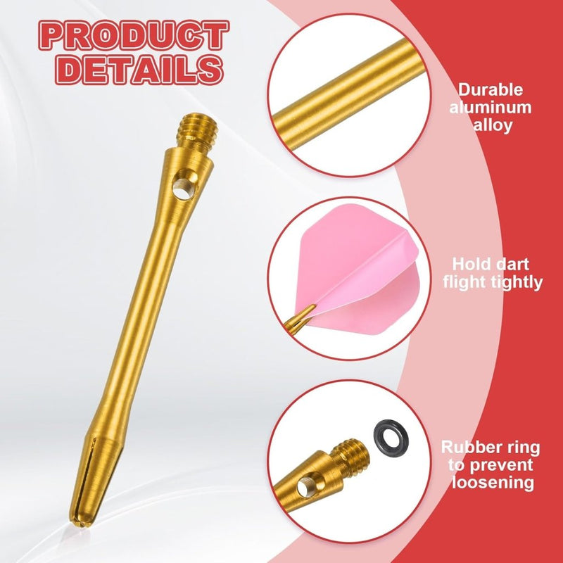 Carica l’immagine nel visualizzatore della galleria, Dartschachten 4 stuks 45 mm van aluminium geel met 2BA schroefdraad – dart shafts – dart accessoires - happygetfit.com
