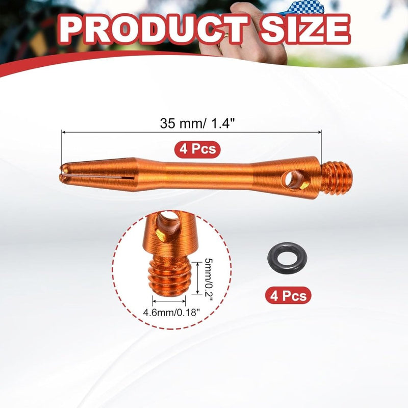 Carica l’immagine nel visualizzatore della galleria, Dartschachten 4 stuks 45 mm van aluminium geel met 2BA schroefdraad – dart shafts – dart accessoires - happygetfit.com

