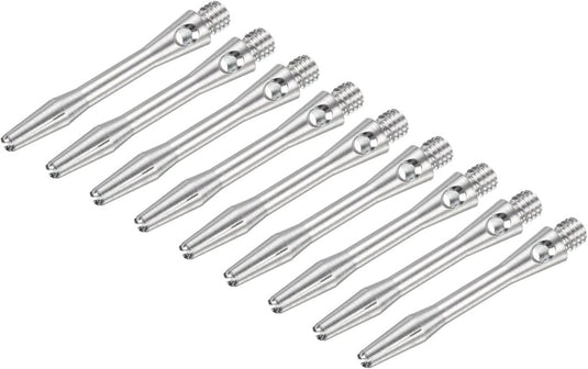 Dartschachten 9 stuks 35 mm van aluminium zilver – 2BA dart shafts – dart accessoires - happygetfit.com
