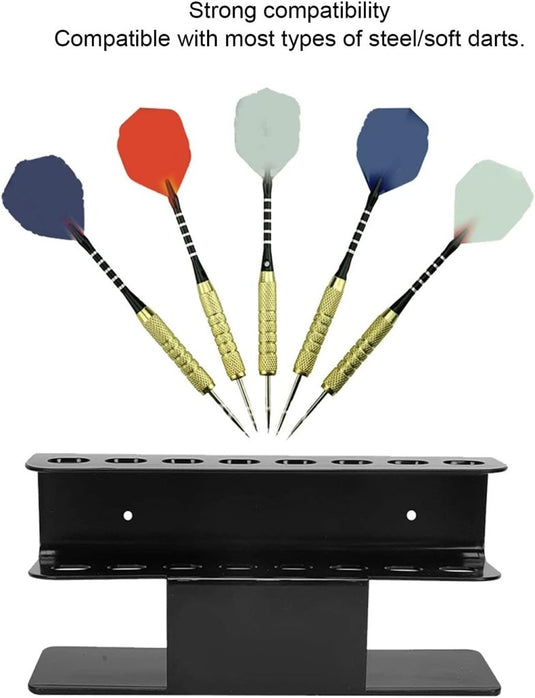 Levendige darts zweven boven de Organiseer en bescherm je darts met het premium acryl dartrek, wat hun compatibiliteit met stalen en zachte tips laat zien - essentieel voor de collectie van elke dartliefhebber.