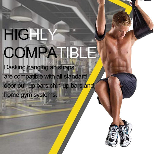 DASKING Hangende buikbanden, 1 paar dikke gewatteerde arm buikbanden met 2 karabijnhaken voor pullup bar core krachttrainingssystemen thuis gym trainingsapparatuur - happygetfit.com