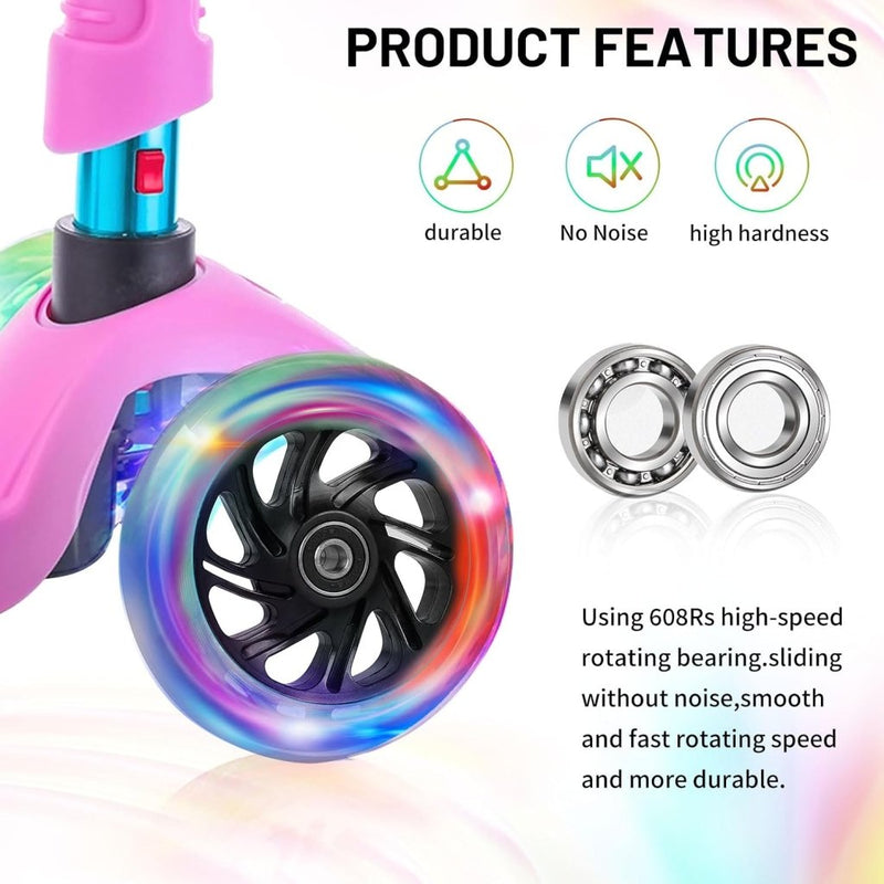 Laad afbeelding in Galerijviewer, DBREAKS Lichtgevende stuntstep, wielen met ledverlichting, 100 mm, ABEC, 9 kogellagers, hardheid 88A, geschikt voor alle scooters (zwart) - happygetfit.com
