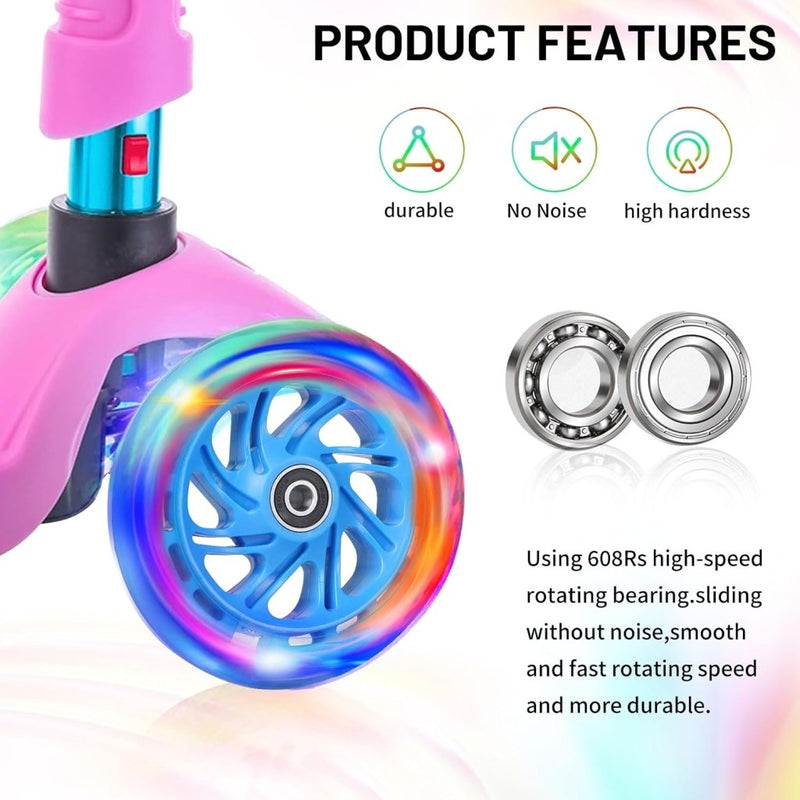 Laad afbeelding in Galerijviewer, DBREAKS Lichtgevende stuntstep, wielen met ledverlichting, 100 mm, ABEC, 9 kogellagers, hardheid 88A, geschikt voor alle scooters (zwart) - happygetfit.com

