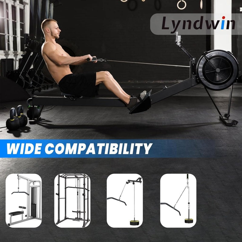 Laad afbeelding in Galerijviewer, Detachable LAT Pull Down Bar with Full Wrapped Rotating LAT Bar, Cable Machine Pull Down Bar Attachment, Triceps Biceps Pulldown bar for Home Gym (39in) - happygetfit.com
