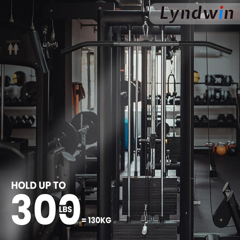 Laad afbeelding in Galerijviewer, Detachable LAT Pull Down Bar with Full Wrapped Rotating LAT Bar, Cable Machine Pull Down Bar Attachment, Triceps Biceps Pulldown bar for Home Gym (39in) - happygetfit.com
