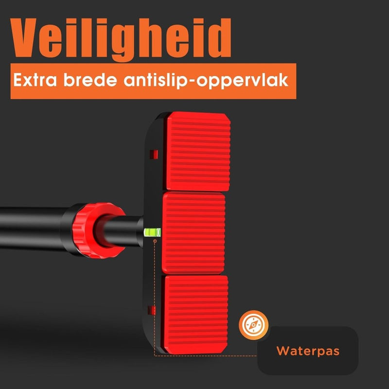 Laad afbeelding in Galerijviewer, DH FitLife Optrekstang, deurkozijn zonder schroeven, pull-up bar voor deur om in te draaien, deurrek voor krachttraining, rekstang voor deur 72-92 cm, met waterpas - happygetfit.com

