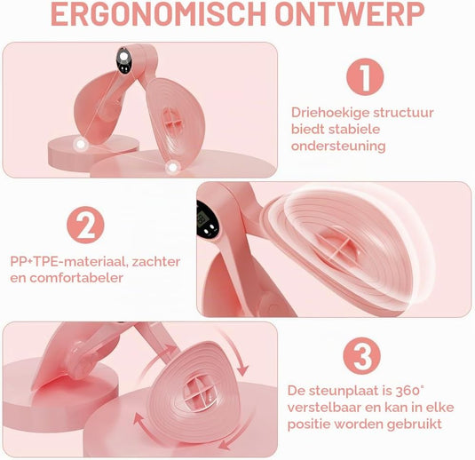 Dijbeentrainer met elektronische teller en 360 graden draaibare steunen voor benen billen en bekkenbodem – heuptrainer – beentraining - happygetfit.com