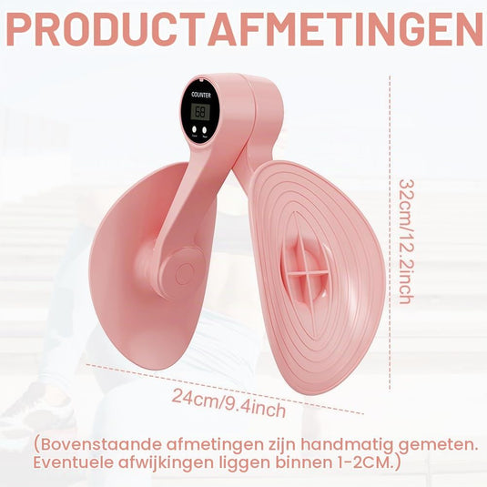 Dijbeentrainer met elektronische teller en 360 graden draaibare steunen voor benen billen en bekkenbodem – heuptrainer – beentraining - happygetfit.com