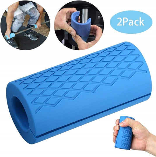 Dikke haltergrepen siliconen set van 2 blauw - happygetfit.com