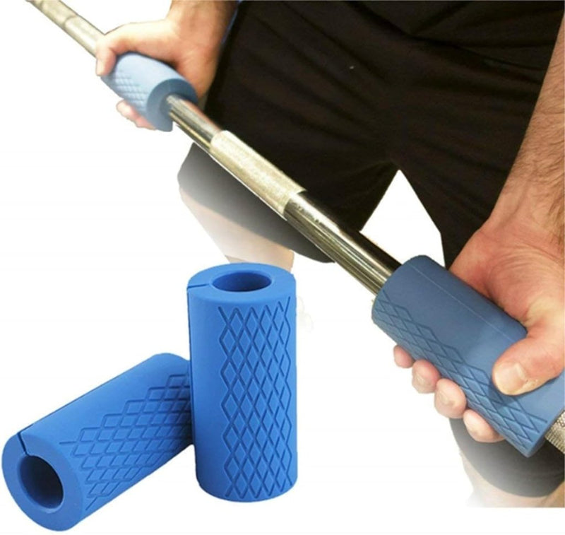 Laad afbeelding in Galerijviewer, Dikke haltergrepen siliconen set van 2 blauw - happygetfit.com
