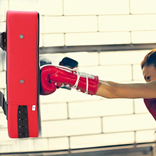 Dioche PU lederen stootkussen, verdikte sanda-bokstraining, beendoel, training, Thaise pad, kick focus, uitgerust met een zeer elastische compressieriem - happygetfit.com
