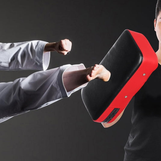 Dioche PU lederen stootkussen, verdikte sanda-bokstraining, beendoel, training, Thaise pad, kick focus, uitgerust met een zeer elastische compressieriem - happygetfit.com