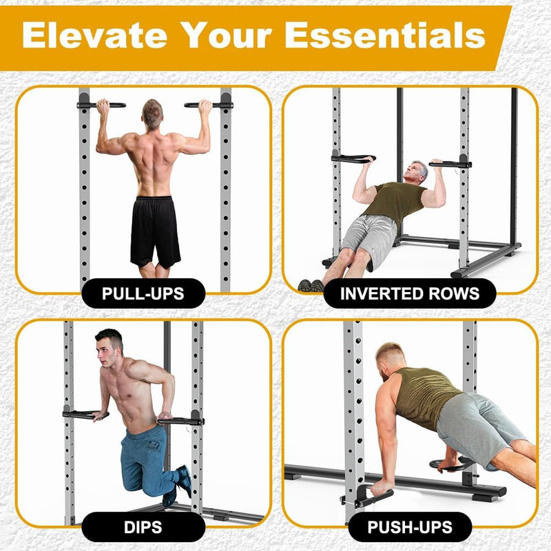 Laden Sie das Bild in Galerie -Viewer, Dip bar bevestiging 2 stuks voor power rack met multi-grip – dip handles – fitness accessoire - happygetfit.com
