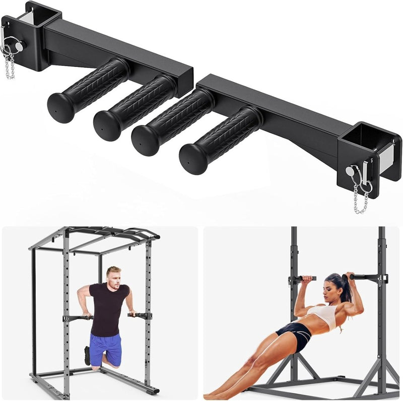Załaduj obraz do przeglądarki galerii, Dip bar bevestiging voor 5x5 cm power rack tot 227 kg – dip handles – fitness accessoire - happygetfit.com
