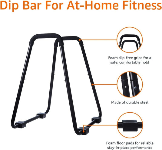 Dip station van staal tot 300 kg voor thuisfitness – dip bars – krachttraining - happygetfit.com