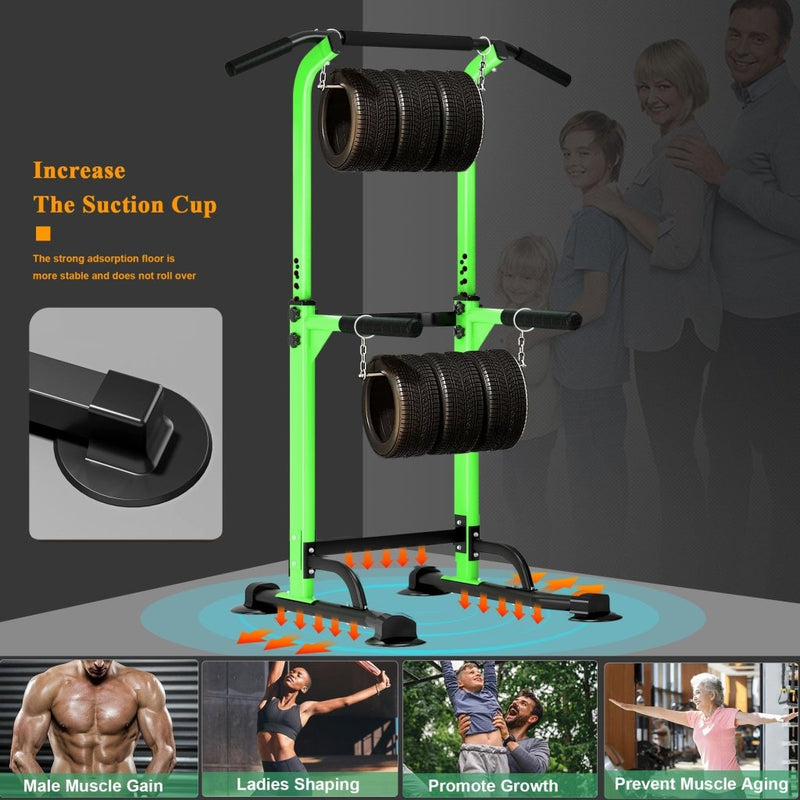 Laad afbeelding in Galerijviewer, DlandHome Power Tower Pull Up Dip Station Multi-Function Fitness Equipment for Strength Training Adjustable Height Dip Stand for Home Gym - happygetfit.com
