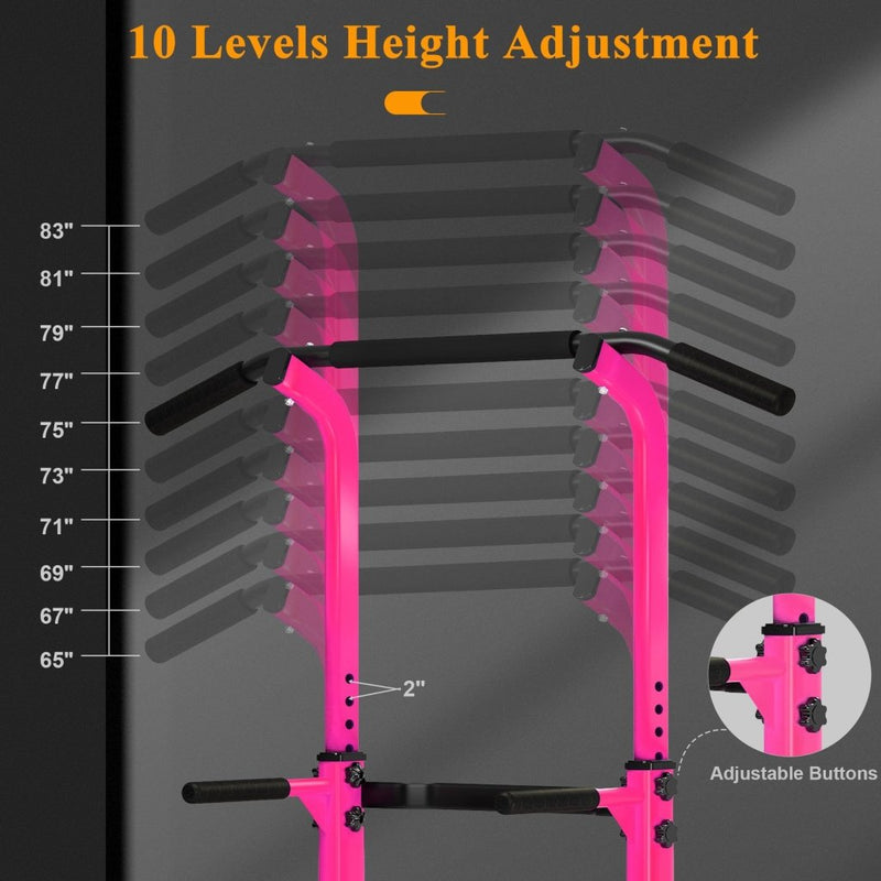 Laad afbeelding in Galerijviewer, DlandHome Power Tower Pull Up Dip Station Multi-Function Fitness Equipment for Strength Training Adjustable Height Dip Stand for Home Gym - happygetfit.com
