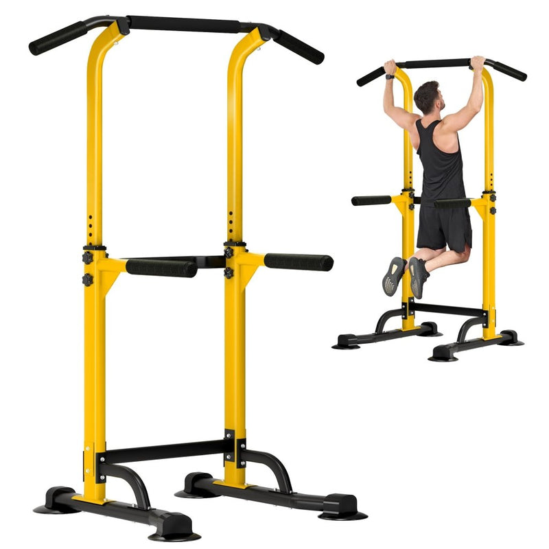 Laad afbeelding in Galerijviewer, DlandHome Power Tower Pull Up Dip Station Multi-Function Fitness Equipment for Strength Training Adjustable Height Dip Stand for Home Gym - happygetfit.com
