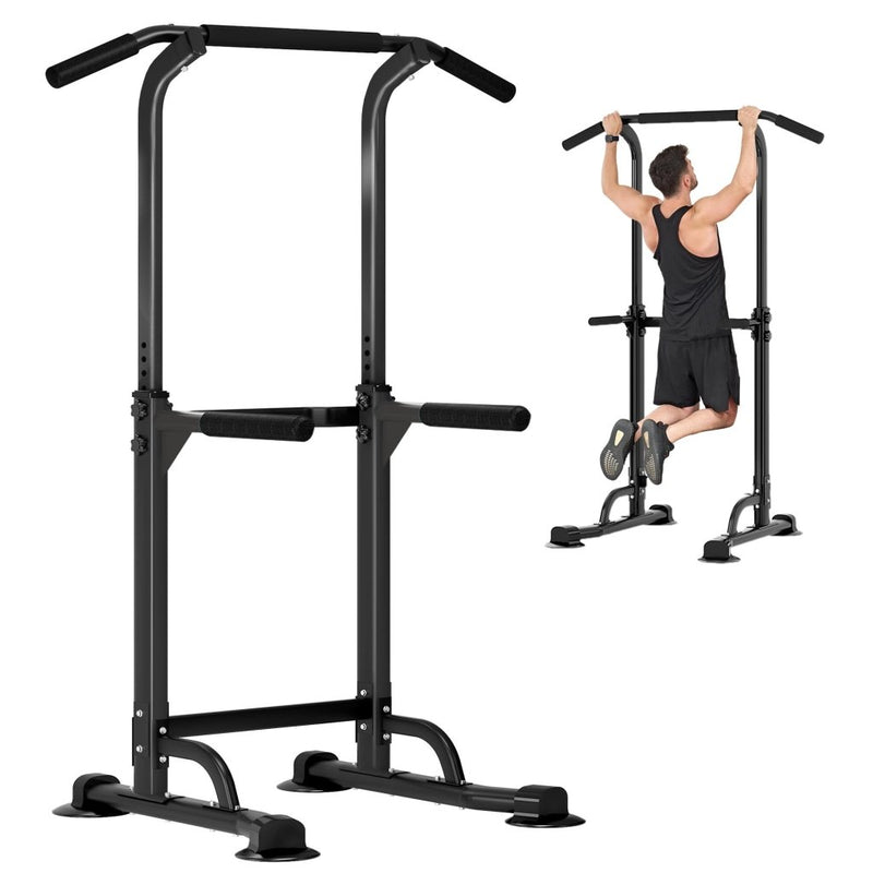Laad afbeelding in Galerijviewer, DlandHome Power Tower Pull Up Dip Station Multi-Function Fitness Equipment for Strength Training Adjustable Height Dip Stand for Home Gym - happygetfit.com
