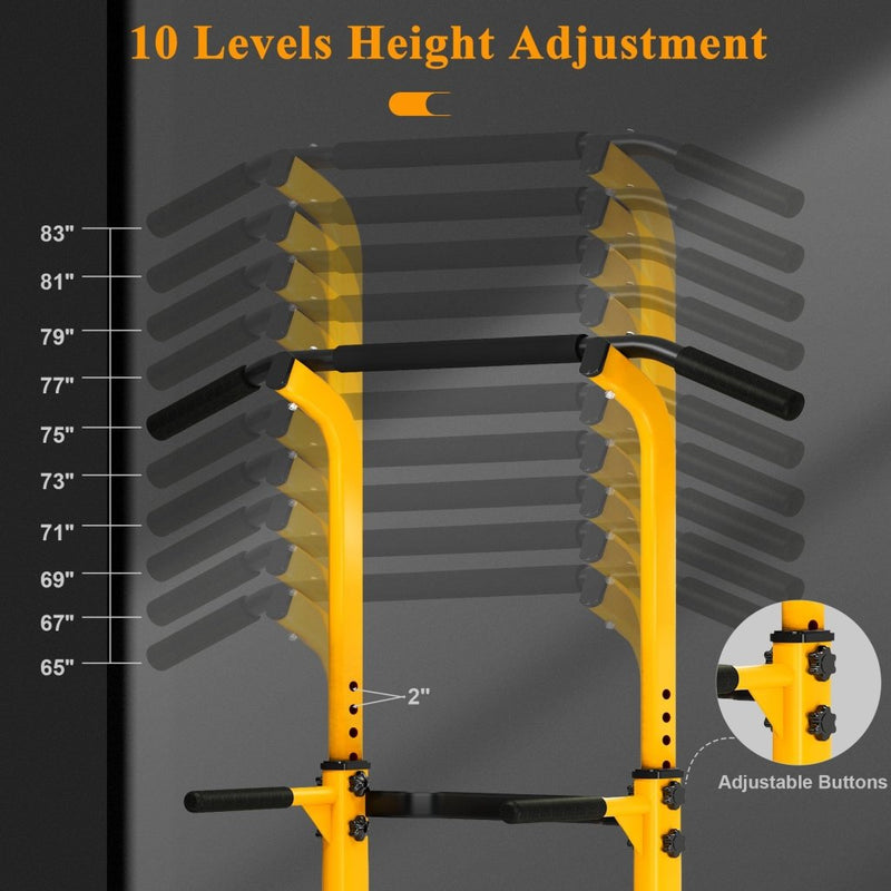 Laad afbeelding in Galerijviewer, DlandHome Power Tower Pull Up Dip Station Multi-Function Fitness Equipment for Strength Training Adjustable Height Dip Stand for Home Gym - happygetfit.com
