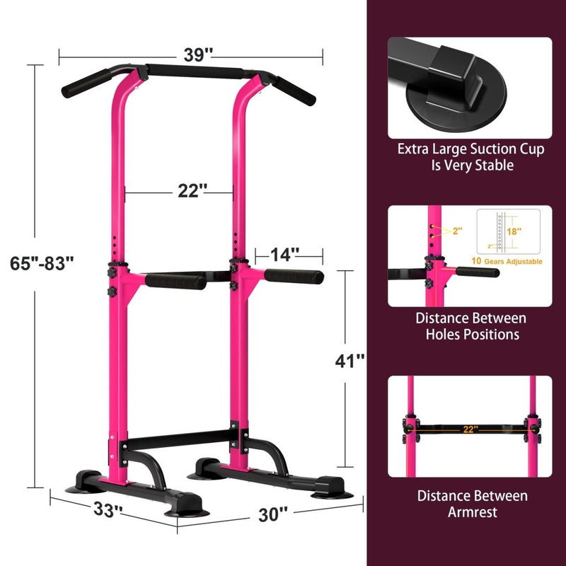 Laad afbeelding in Galerijviewer, DlandHome Power Tower Pull Up Dip Station Multi-Function Fitness Equipment for Strength Training Adjustable Height Dip Stand for Home Gym - happygetfit.com
