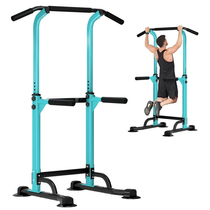 Laad afbeelding in Galerijviewer, DlandHome Power Tower Pull Up Dip Station Multi-Function Fitness Equipment for Strength Training Adjustable Height Dip Stand for Home Gym - happygetfit.com
