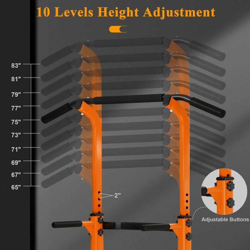 Laad afbeelding in Galerijviewer, DlandHome Power Tower Pull Up Dip Station Multi-Function Fitness Equipment for Strength Training Adjustable Height Dip Stand for Home Gym - happygetfit.com
