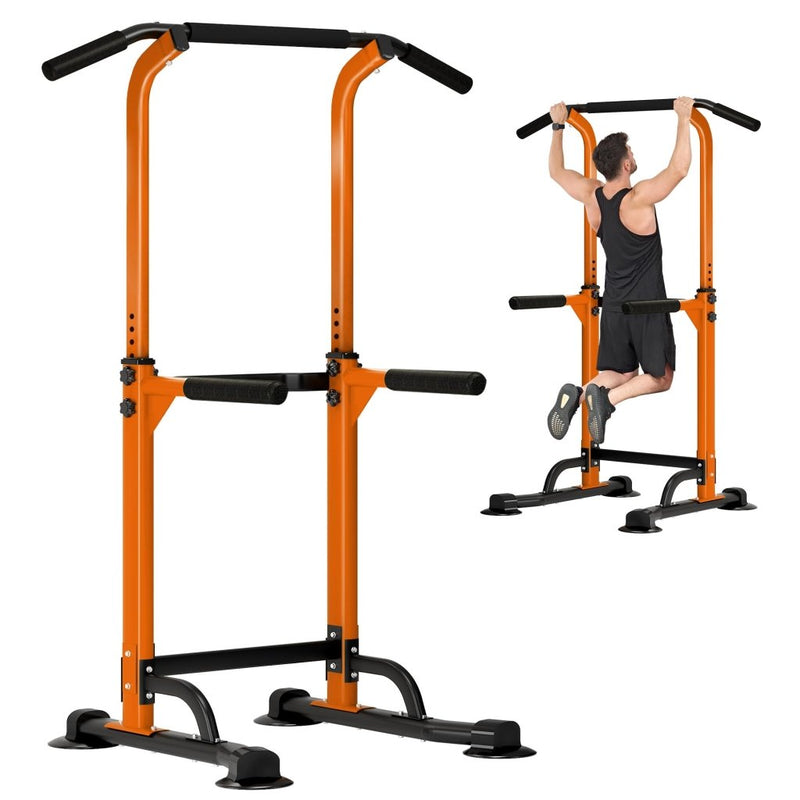 Laad afbeelding in Galerijviewer, DlandHome Power Tower Pull Up Dip Station Multi-Function Fitness Equipment for Strength Training Adjustable Height Dip Stand for Home Gym - happygetfit.com
