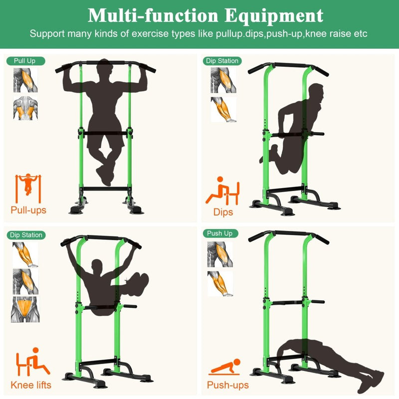 Laad afbeelding in Galerijviewer, DlandHome Power Tower Pull Up Dip Station Multi-Function Fitness Equipment for Strength Training Adjustable Height Dip Stand for Home Gym - happygetfit.com

