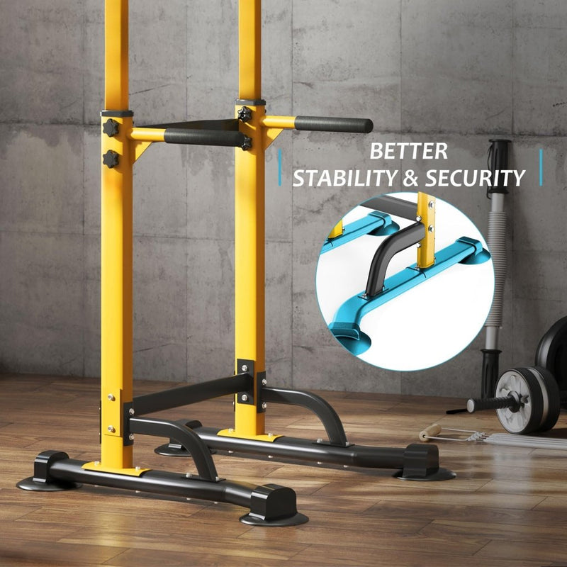 Laad afbeelding in Galerijviewer, DlandHome Power Tower Pull Up Dip Station Multi-Function Fitness Equipment for Strength Training Adjustable Height Dip Stand for Home Gym - happygetfit.com
