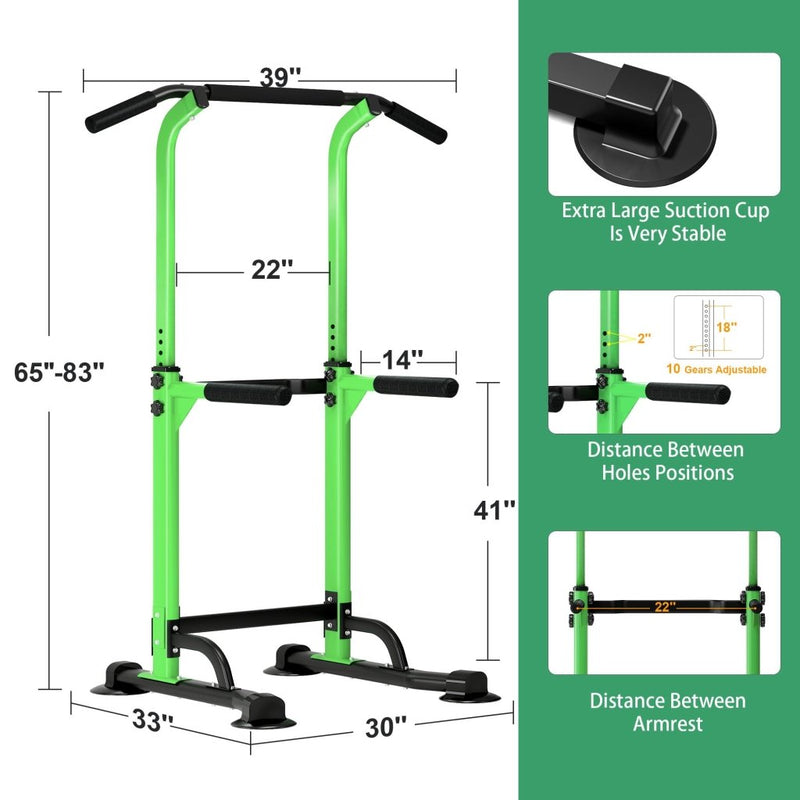 Laad afbeelding in Galerijviewer, DlandHome Power Tower Pull Up Dip Station Multi-Function Fitness Equipment for Strength Training Adjustable Height Dip Stand for Home Gym - happygetfit.com
